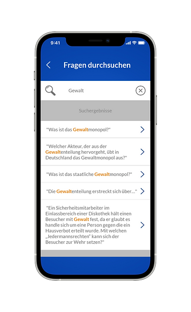 § 34a GewO Lern-App | Sachkundeprüfung | Sicherheitsdienst